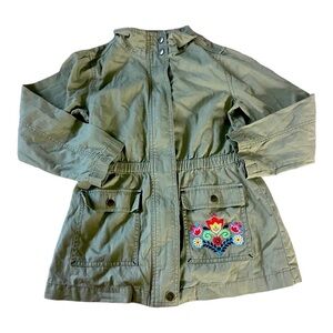 Hanna Andersson Utility Lightweight Jacket Embroidered Detail Sz 130 100% Cotton